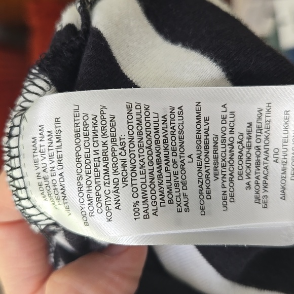 Ralph Lauren Boat neck Black and White Striped Cotton Top - Picture 9 of 9